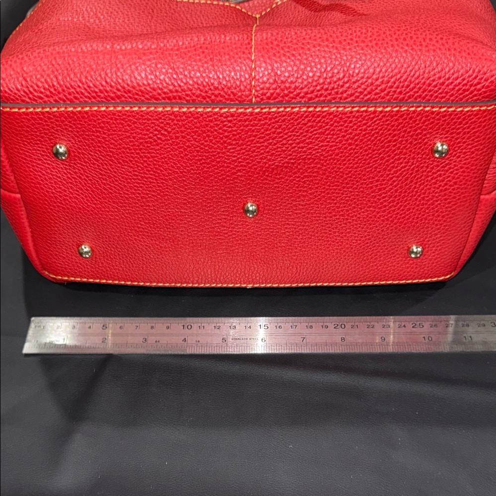 Dooney & Bourke Red Pebbled Leather Dawson Shoulder Bag - Picture 11 of 12